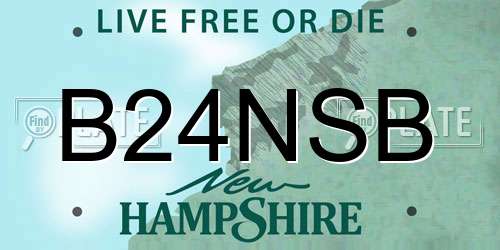 B24NSB New Hampshire License Plate