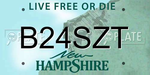 B24SZT New Hampshire License Plate