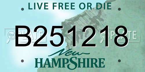 B251218 New Hampshire License Plate