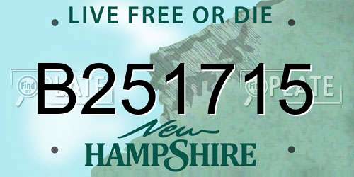 B251715 New Hampshire License Plate