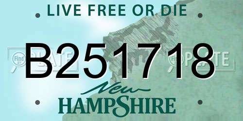 B251718 New Hampshire License Plate