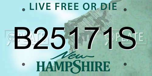 B25171S New Hampshire License Plate