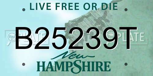 B25239T New Hampshire License Plate