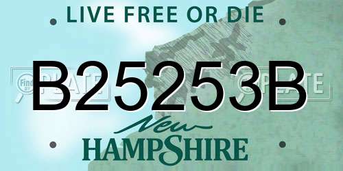 B25253B New Hampshire License Plate