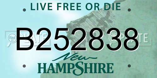 B252838 New Hampshire License Plate