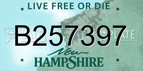 B257397 New Hampshire License Plate