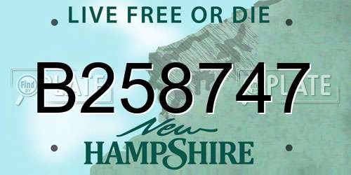 B258747 New Hampshire License Plate