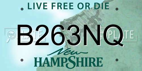 B263NQ New Hampshire License Plate