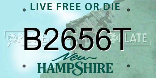 B2656T New Hampshire License Plate