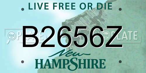 B2656Z New Hampshire License Plate