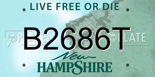 B2686T New Hampshire License Plate