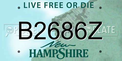 B2686Z New Hampshire License Plate