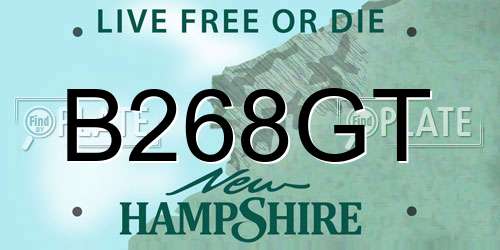 B268GT New Hampshire License Plate