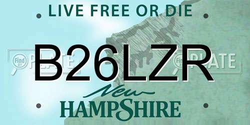 B26LZR New Hampshire License Plate