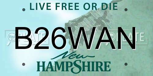 B26WAN New Hampshire License Plate