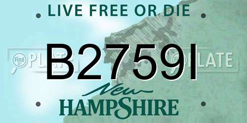 B2759I New Hampshire License Plate