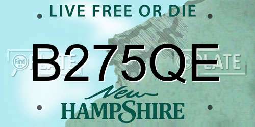 B275QE New Hampshire License Plate
