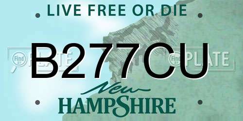 B277CU New Hampshire License Plate