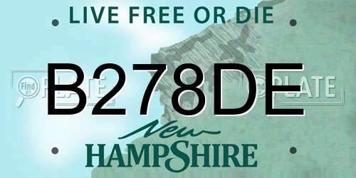 B278DE New Hampshire License Plate