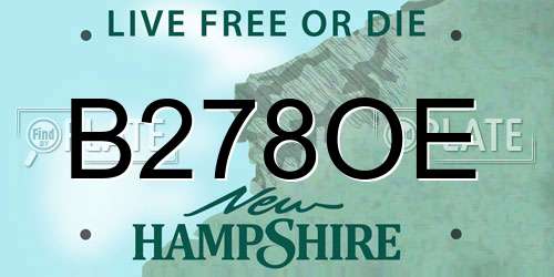 B278OE New Hampshire License Plate