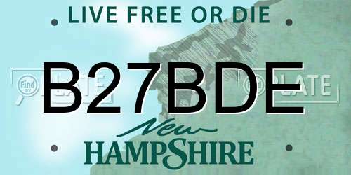 B27BDE New Hampshire License Plate