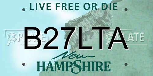 B27LTA New Hampshire License Plate