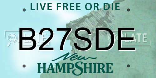 B27SDE New Hampshire License Plate