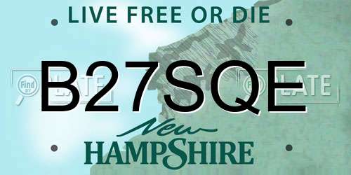 B27SQE New Hampshire License Plate