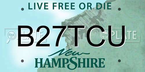 B27TCU New Hampshire License Plate