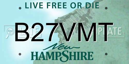 B27VMT New Hampshire License Plate