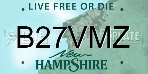 B27VMZ New Hampshire License Plate