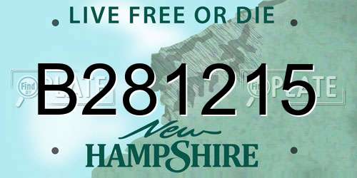 B281215 New Hampshire License Plate