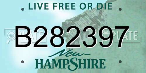 B282397 New Hampshire License Plate