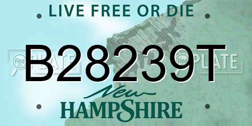 B28239T New Hampshire License Plate