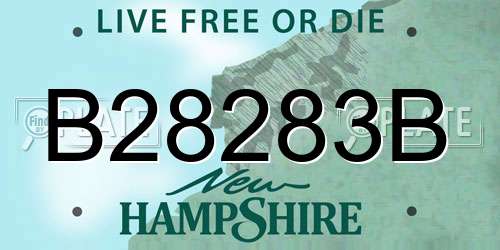 B28283B New Hampshire License Plate