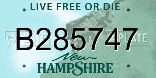 B285747 New Hampshire License Plate