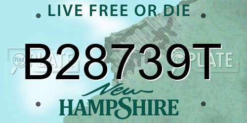 B28739T New Hampshire License Plate