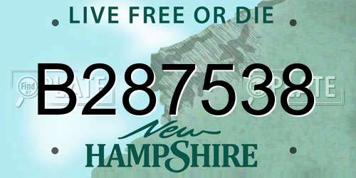 B287538 New Hampshire License Plate