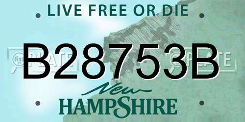 B28753B New Hampshire License Plate
