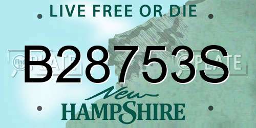 B28753S New Hampshire License Plate