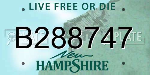B288747 New Hampshire License Plate
