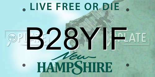 B28YIF New Hampshire License Plate