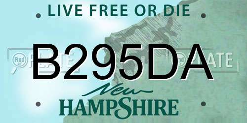 B295DA New Hampshire License Plate