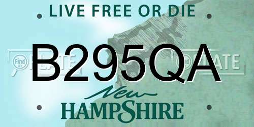 B295QA New Hampshire License Plate