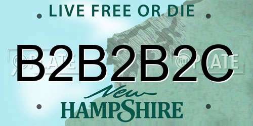 B2B2B2C New Hampshire License Plate