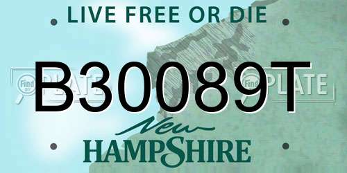 B30089T New Hampshire License Plate