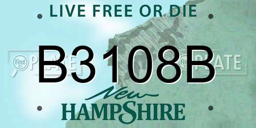 B3108B New Hampshire License Plate