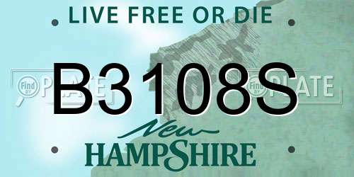 B3108S New Hampshire License Plate