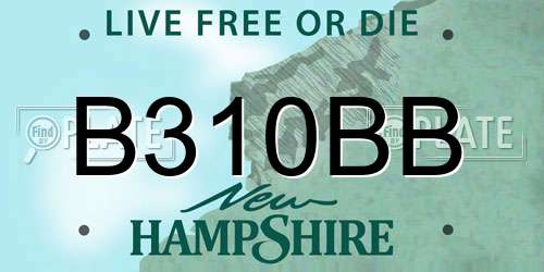 B310BB New Hampshire License Plate
