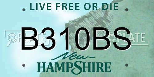 B310BS New Hampshire License Plate